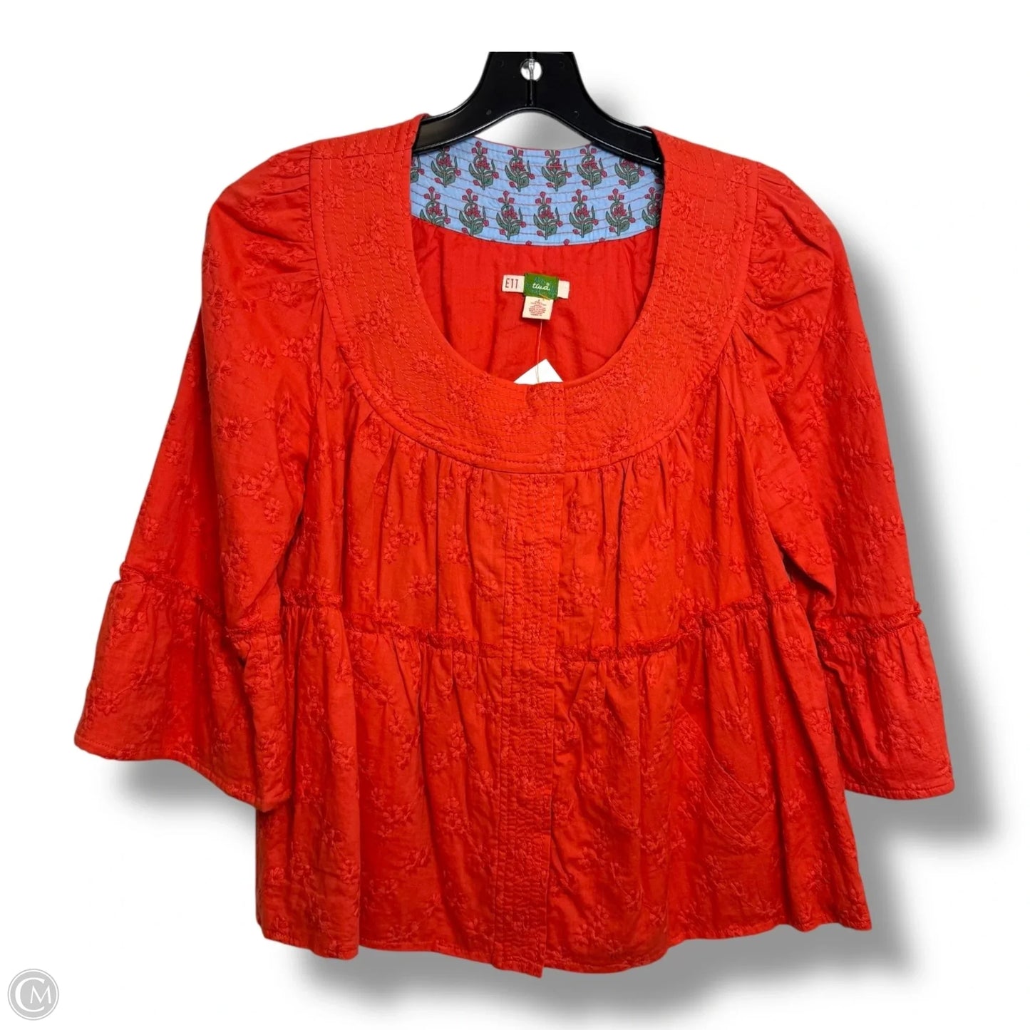 Top 3/4 Sleeve By Clothes Mentor In Orange, Size: M