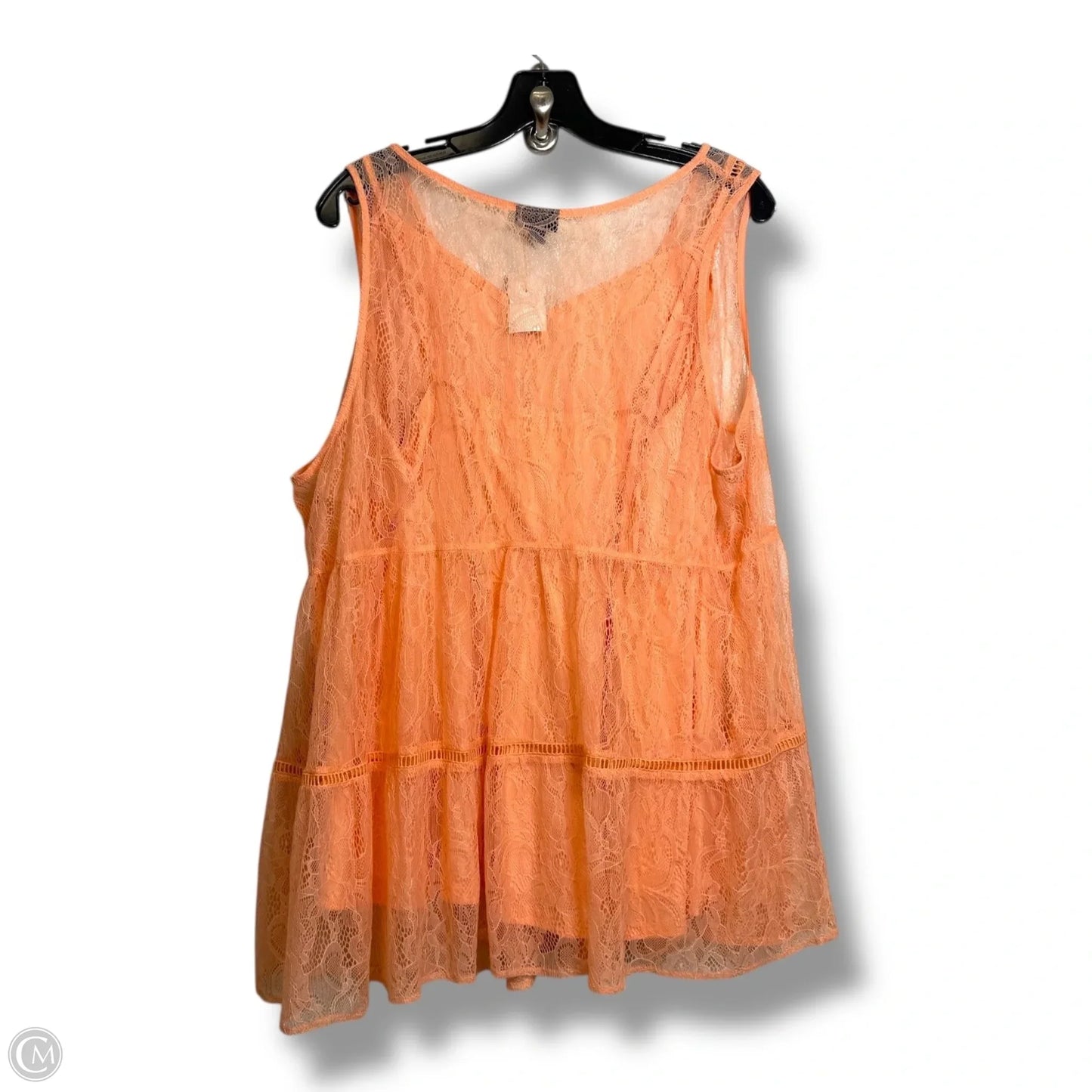 Top Sleeveless By Torrid In Peach, Size: 2x