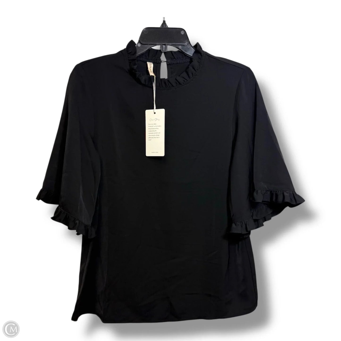 Top Short Sleeve By Cme In Black, Size: S