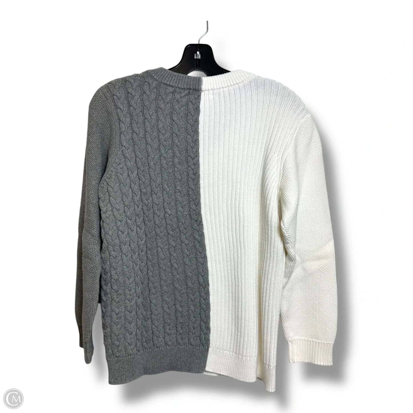 Sweater By Calvin Klein In Grey & White, Size: L