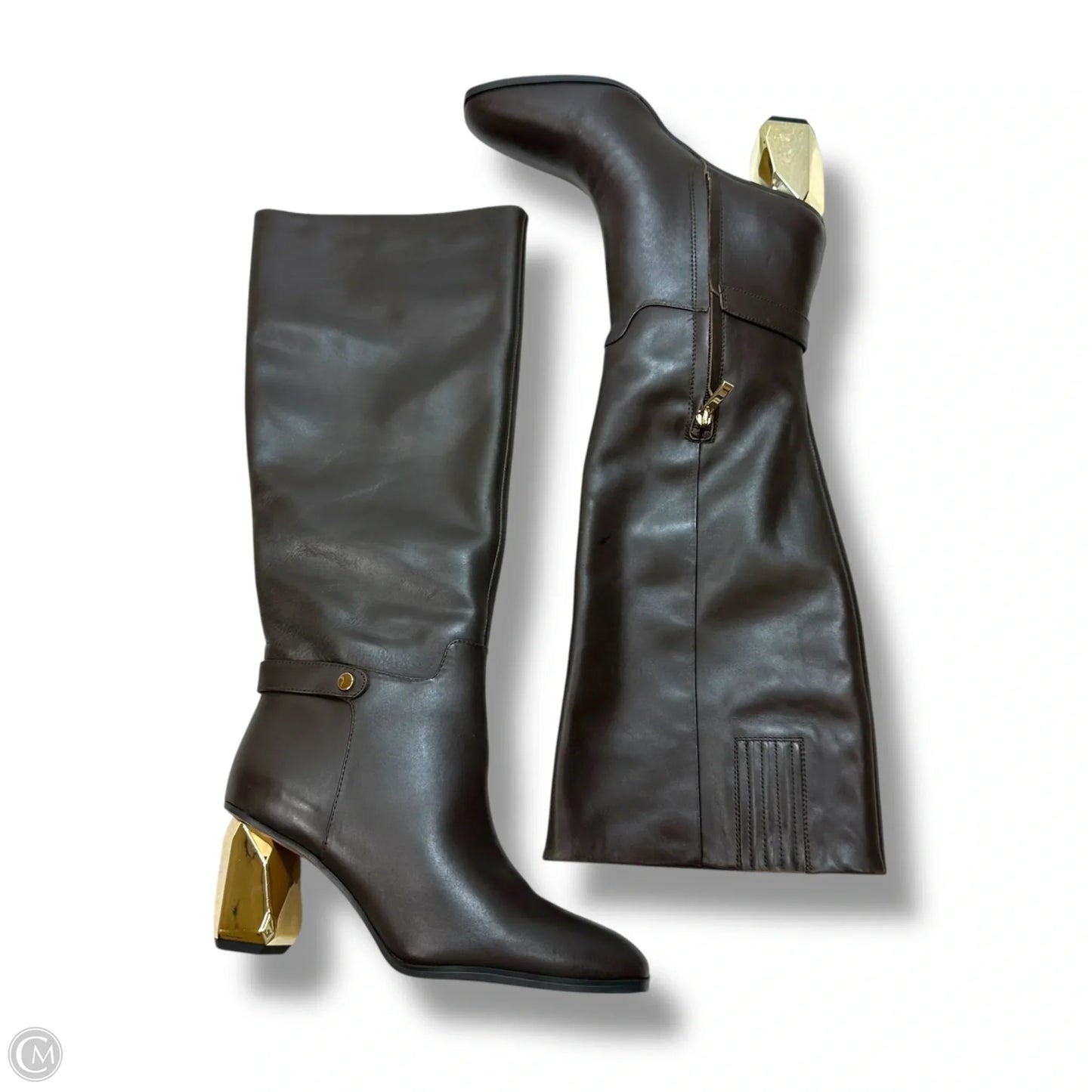 Boots Mid-calf Heels By Franco Sarto In Brown, Size: 8