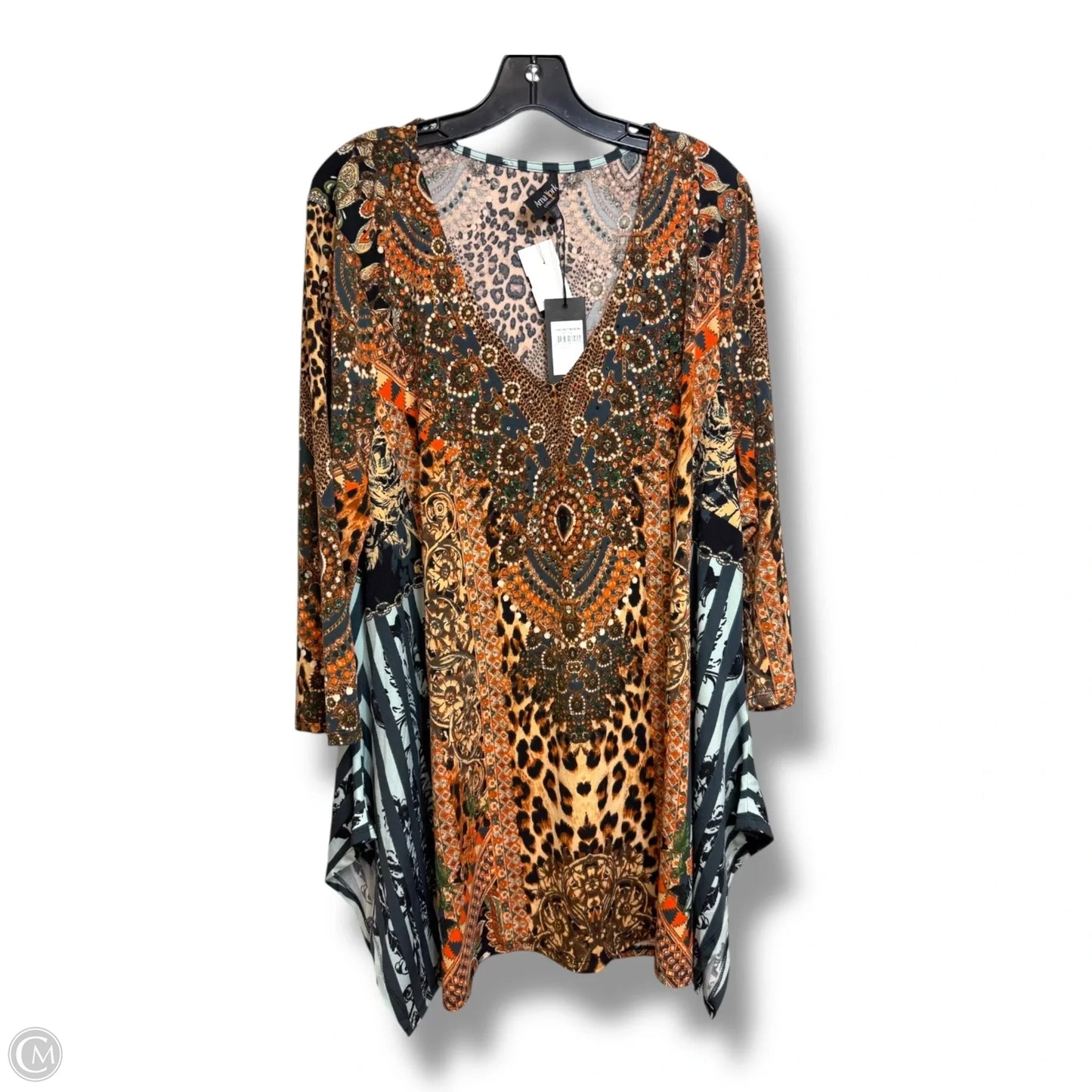 Tunic Long Sleeve By Cme In Multi-colored, Size: 2x