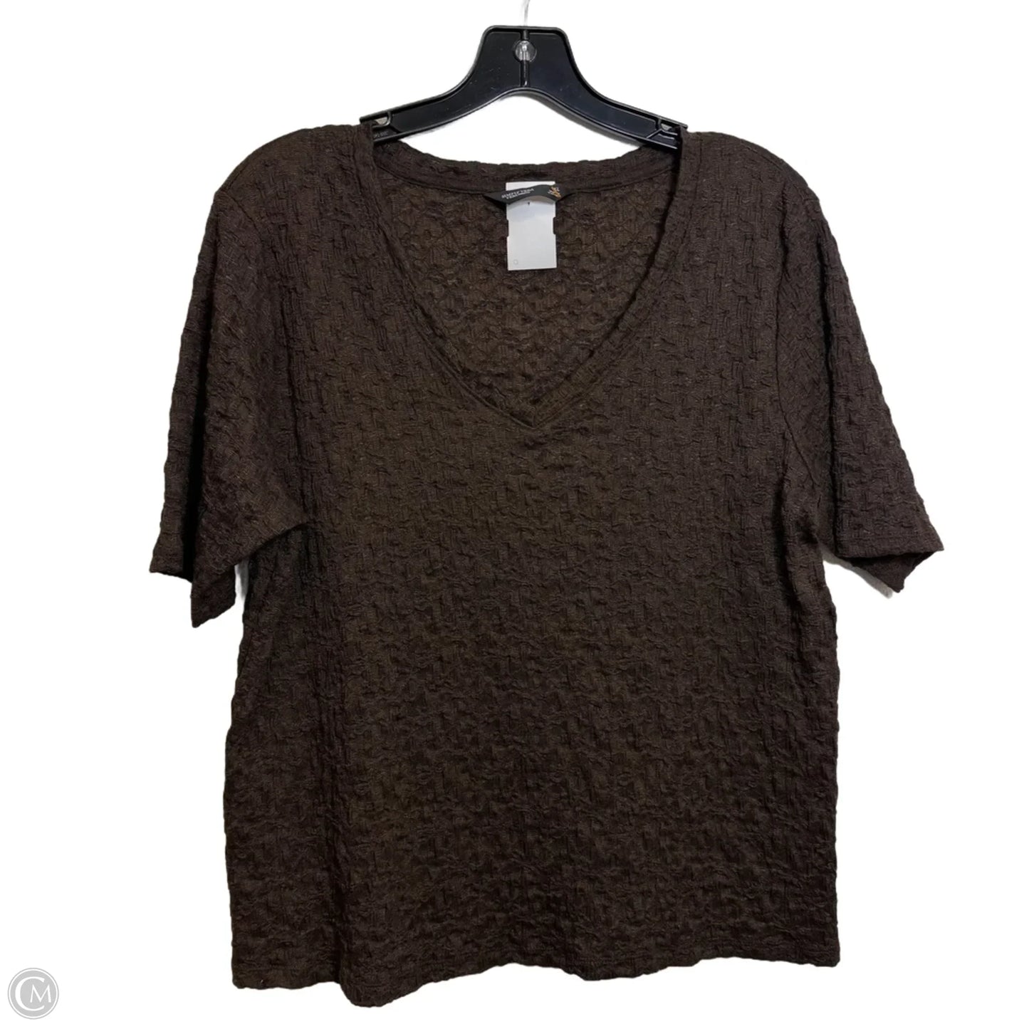 Top Short Sleeve By Simply Vera In Brown, Size: Xl