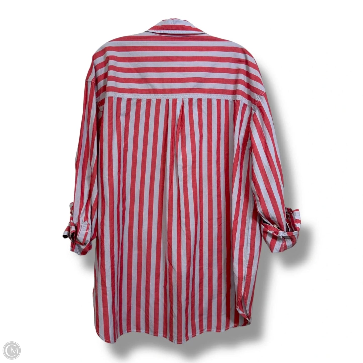 Oversized Top Long Sleeve By Universal Thread In Striped Pattern, Size: L