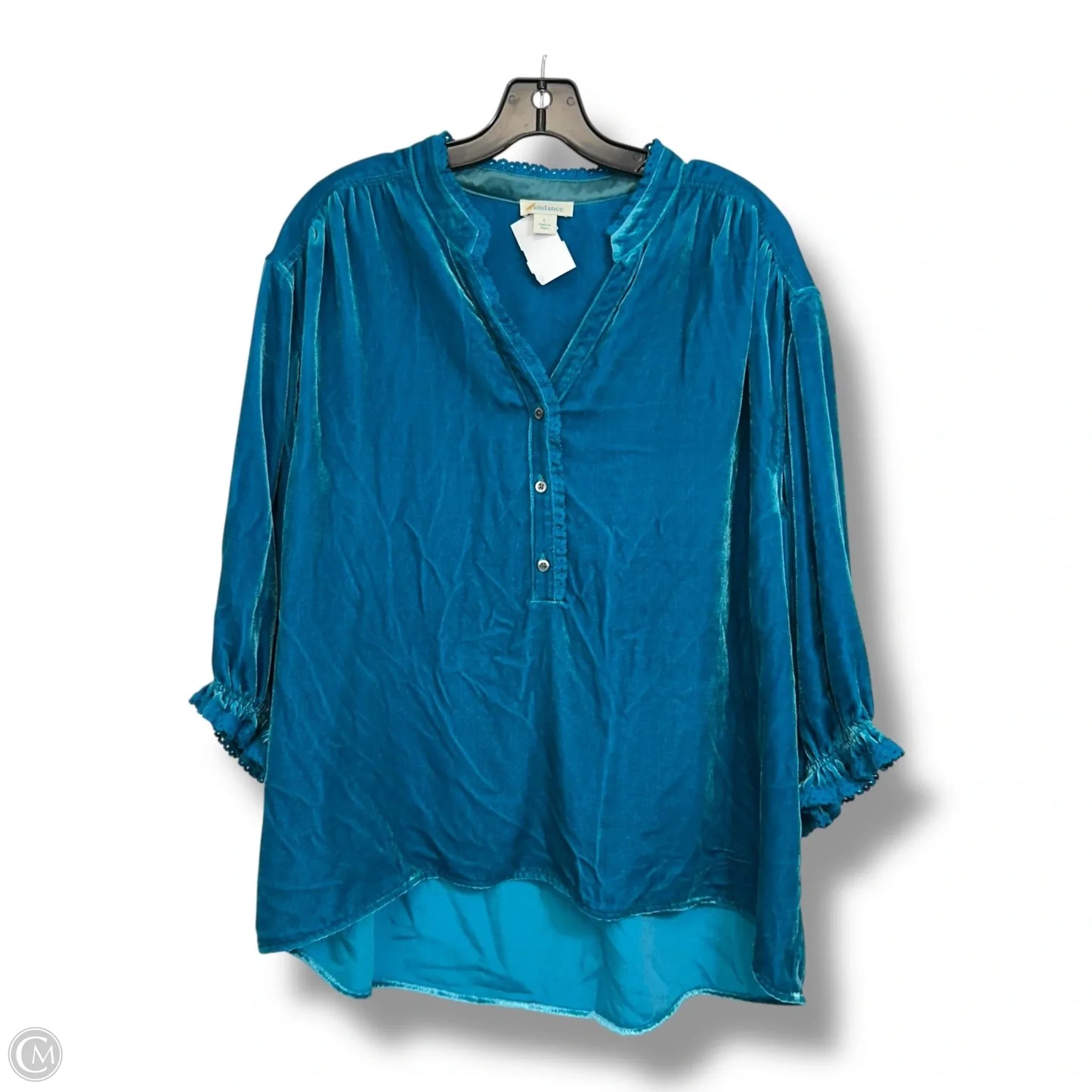 Top Short Sleeve By Sundance In Aqua, Size: L