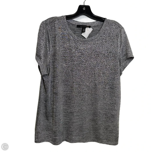 Top Short Sleeve By White House Black Market In Silver, Size: Xl
