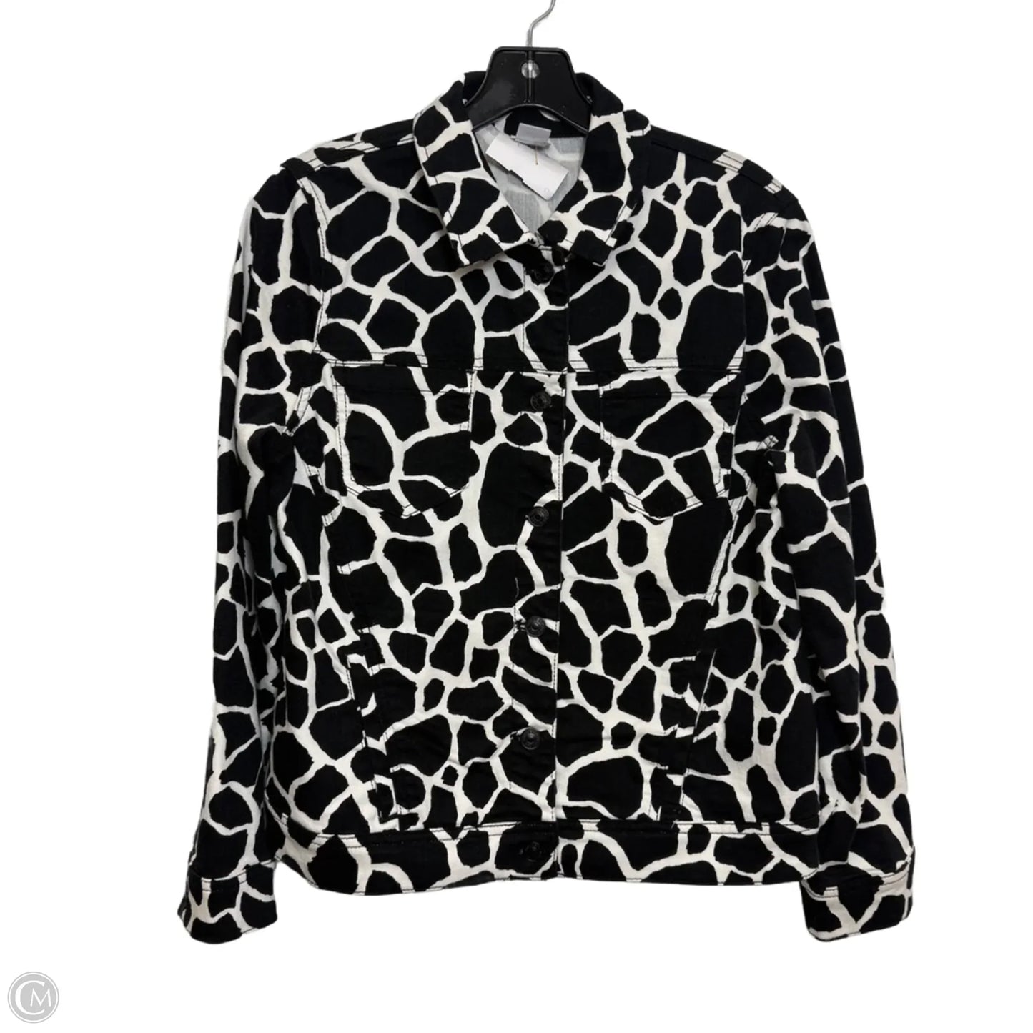 Jacket Denim By Chicos In Animal Print, Size: S
