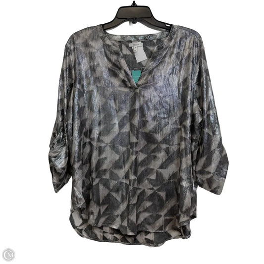 Top Long Sleeve By Maurices In Silver, Size: Xl