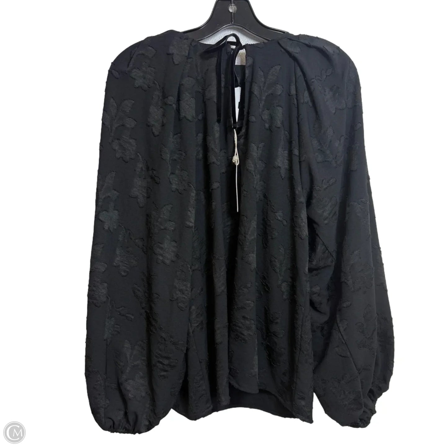 Top Long Sleeve By Grade & Gather In Black, Size: S