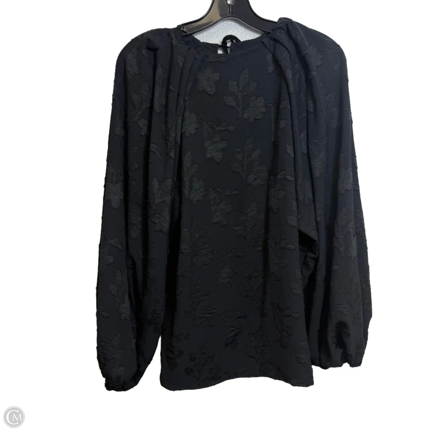 Top Long Sleeve By Grade & Gather In Black, Size: S