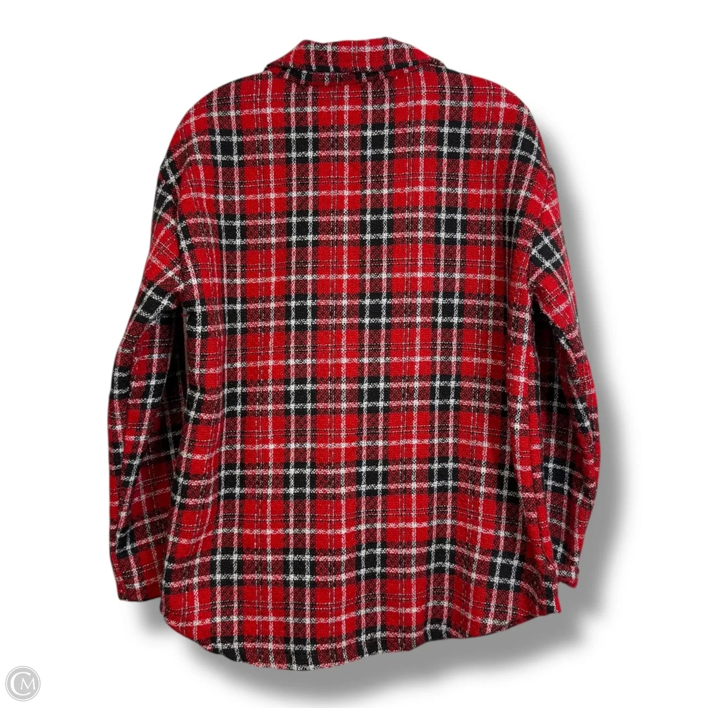 Jacket Shirt By Clothes Mentor In Plaid Pattern, Size: M