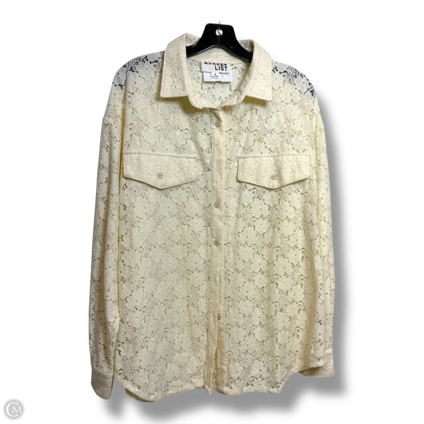 Top Long Sleeve By Bucketlist In Ivory, Size: S