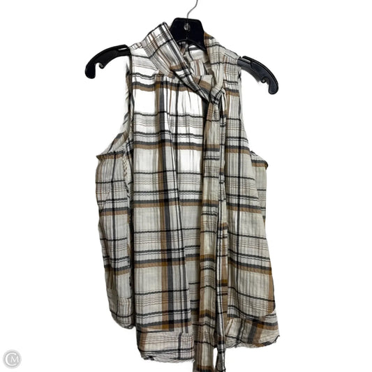 Top Sleeveless By Pilcro In Plaid Pattern, Size: M
