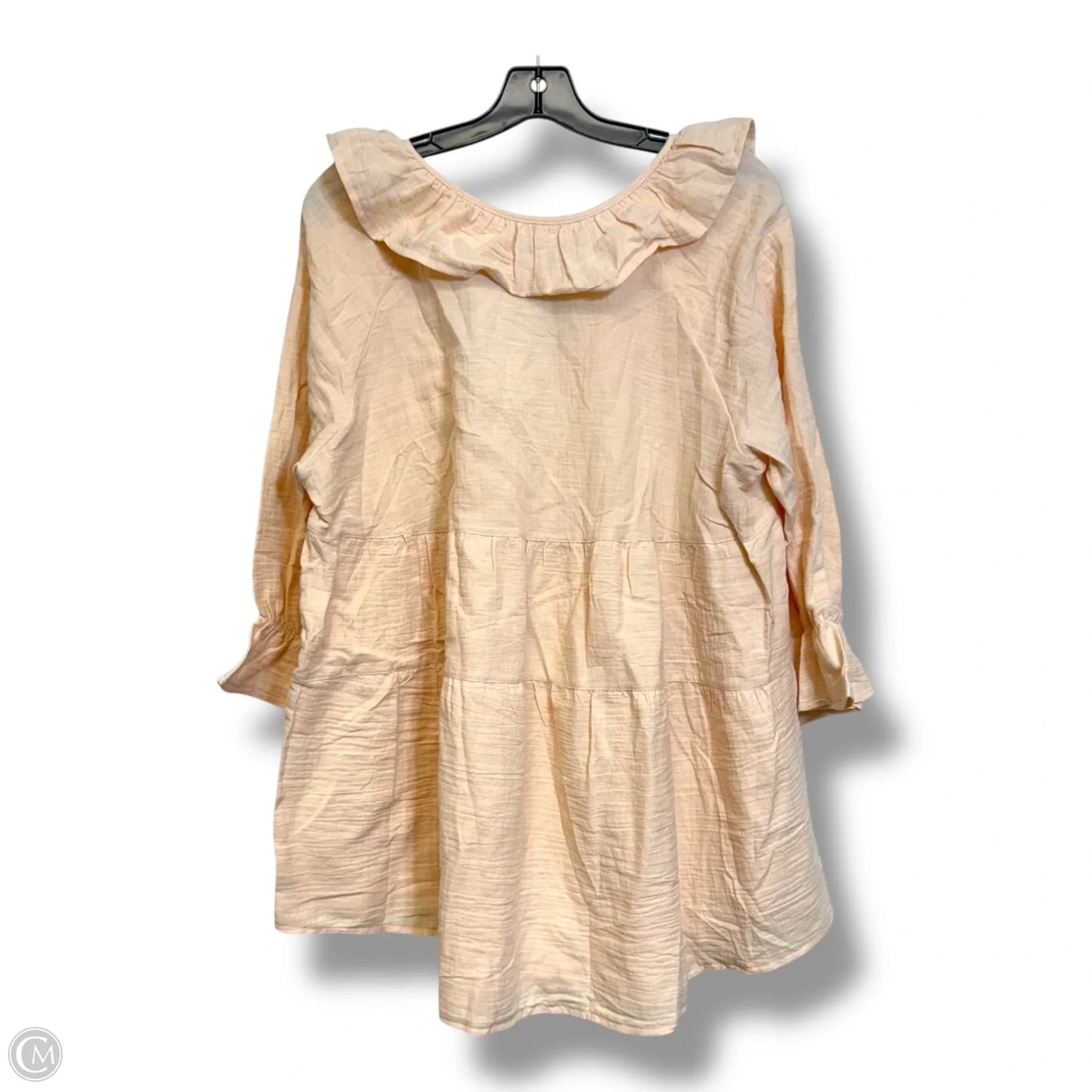 Top Long Sleeve By Cmf In Peach, Size: L