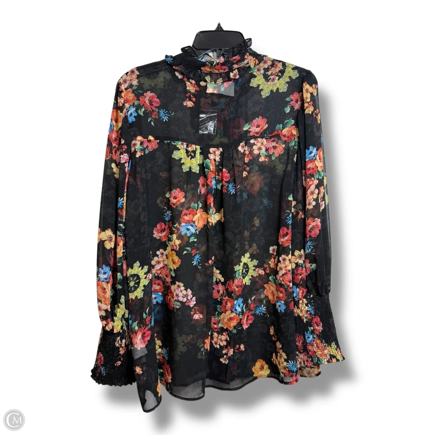 Blouse Long Sleeve By First Love In Floral Print, Size: 1x