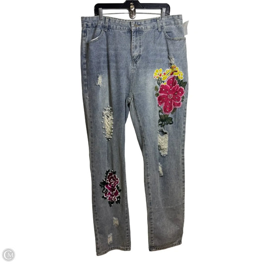 Jeans Straight By Cmf In Blue Denim, Size: 2x