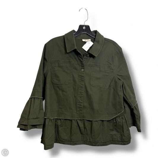 Jacket Denim By Style And Company In Green, Size: L
