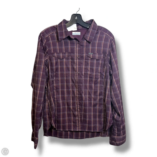 Top Long Sleeve By Columbia In Plaid Pattern, Size: L