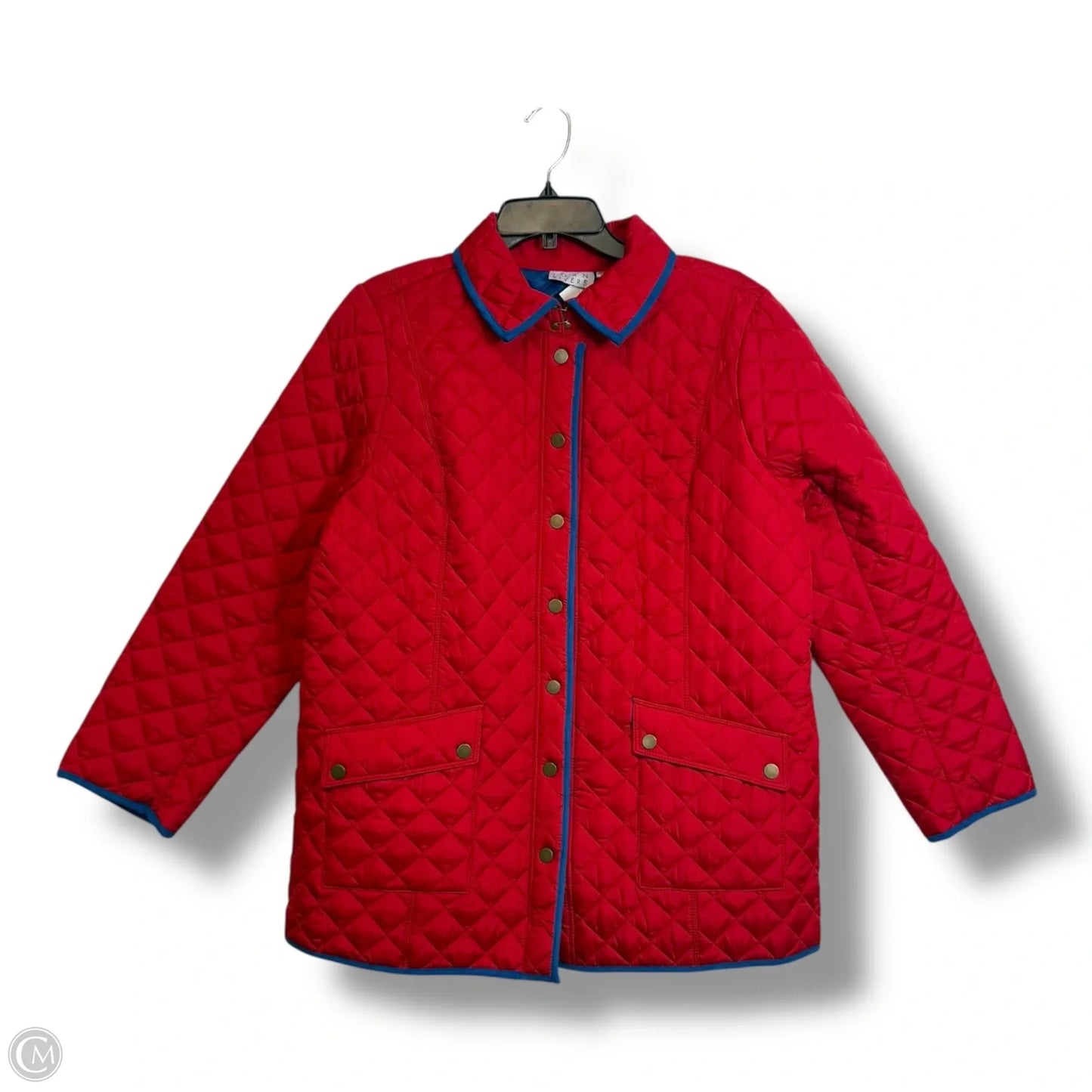 Jacket Puffer & Quilted By Joan Rivers In Red, Size: L