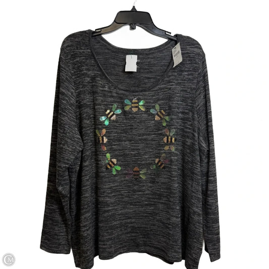 Top Long Sleeve By Lane Bryant In Black, Size: 2x