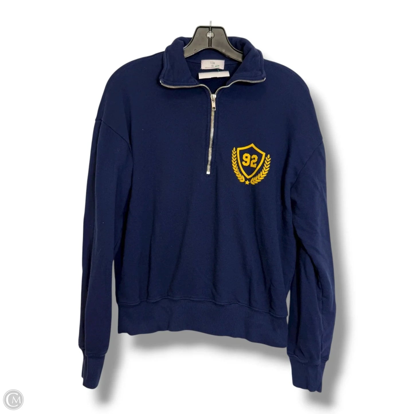 Athletic Top Long Sleeve Collar By T.la In Navy, Size: Xxs