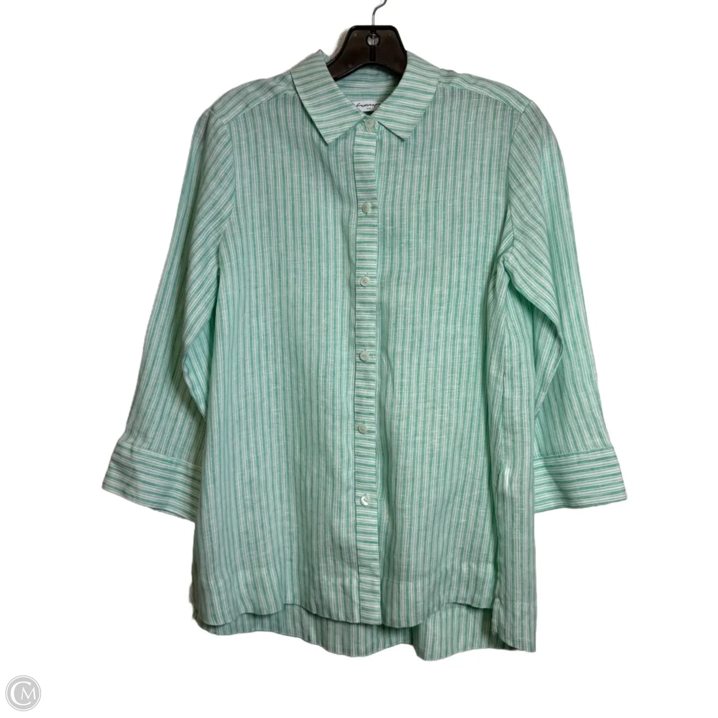 Top Long Sleeve By Foxcroft In Green, Size: S