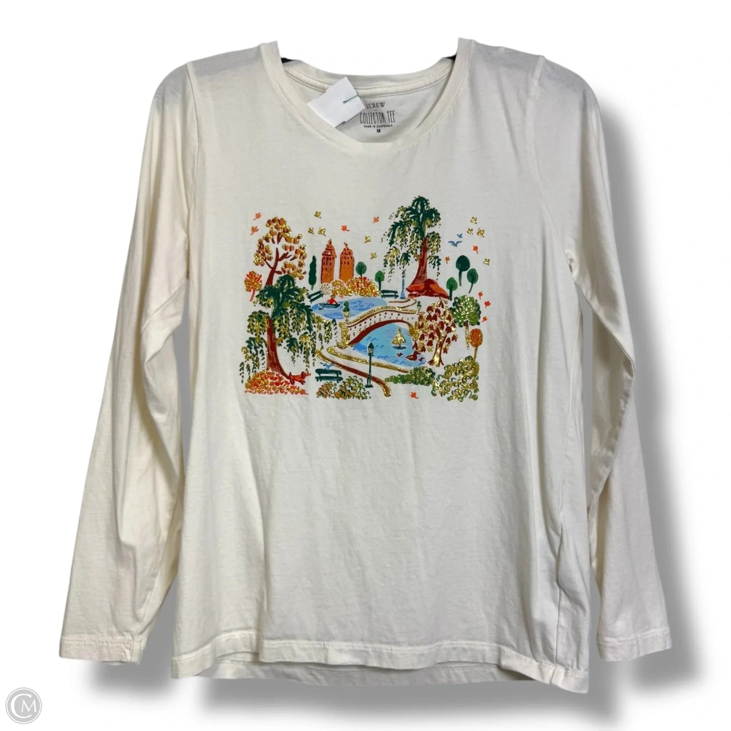 Top Long Sleeve Basic By J. Crew In Ivory, Size: M