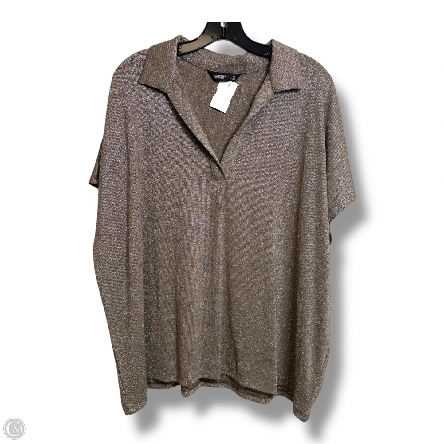 Top Sleeveless By Simply Vera In Bronze, Size: 2x