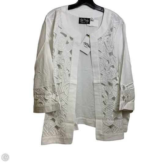 Cardigan By Bob Mackie Qvc In White, Size: 2x