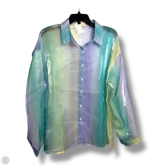 Blouse Long Sleeve By Clothes Mentor In Multi-colored, Size: Xl