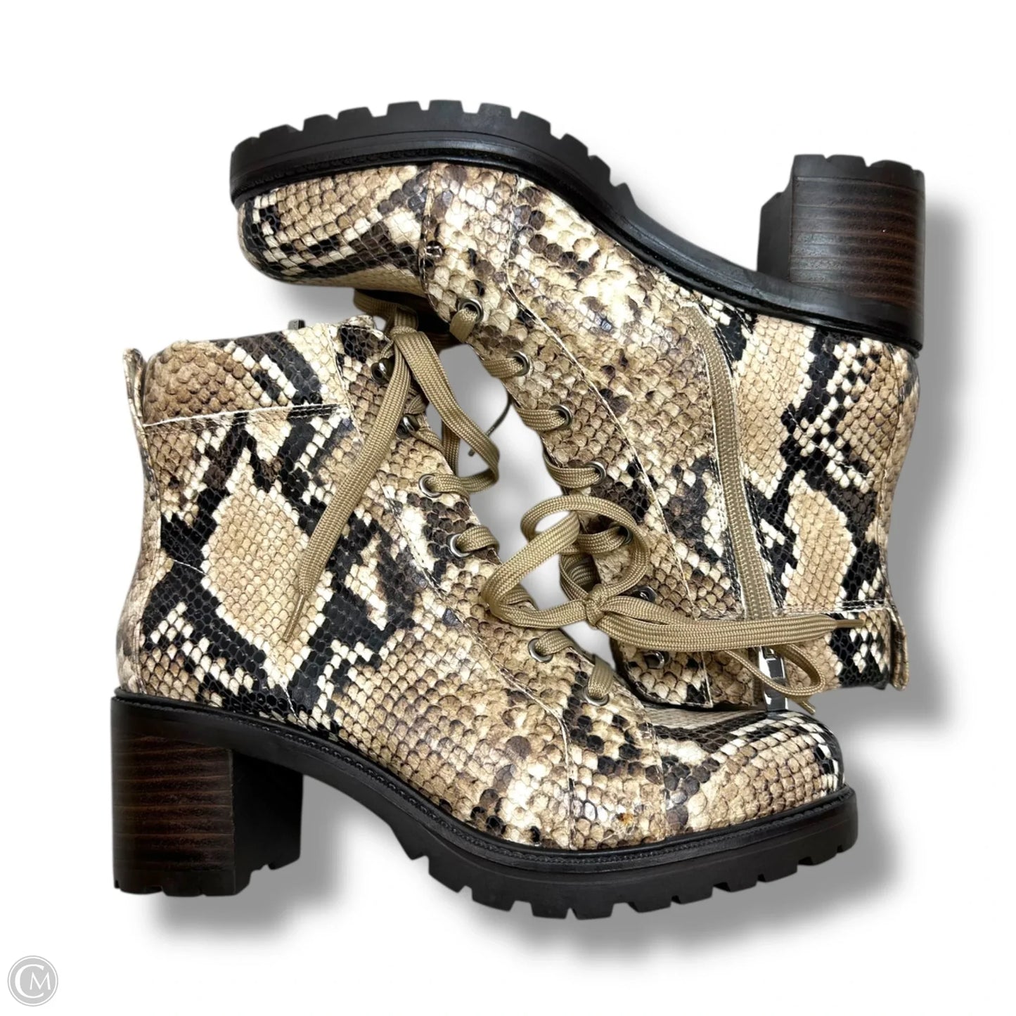 Boots Ankle Flats By Vince Camuto In Snakeskin Print, Size: 8.5