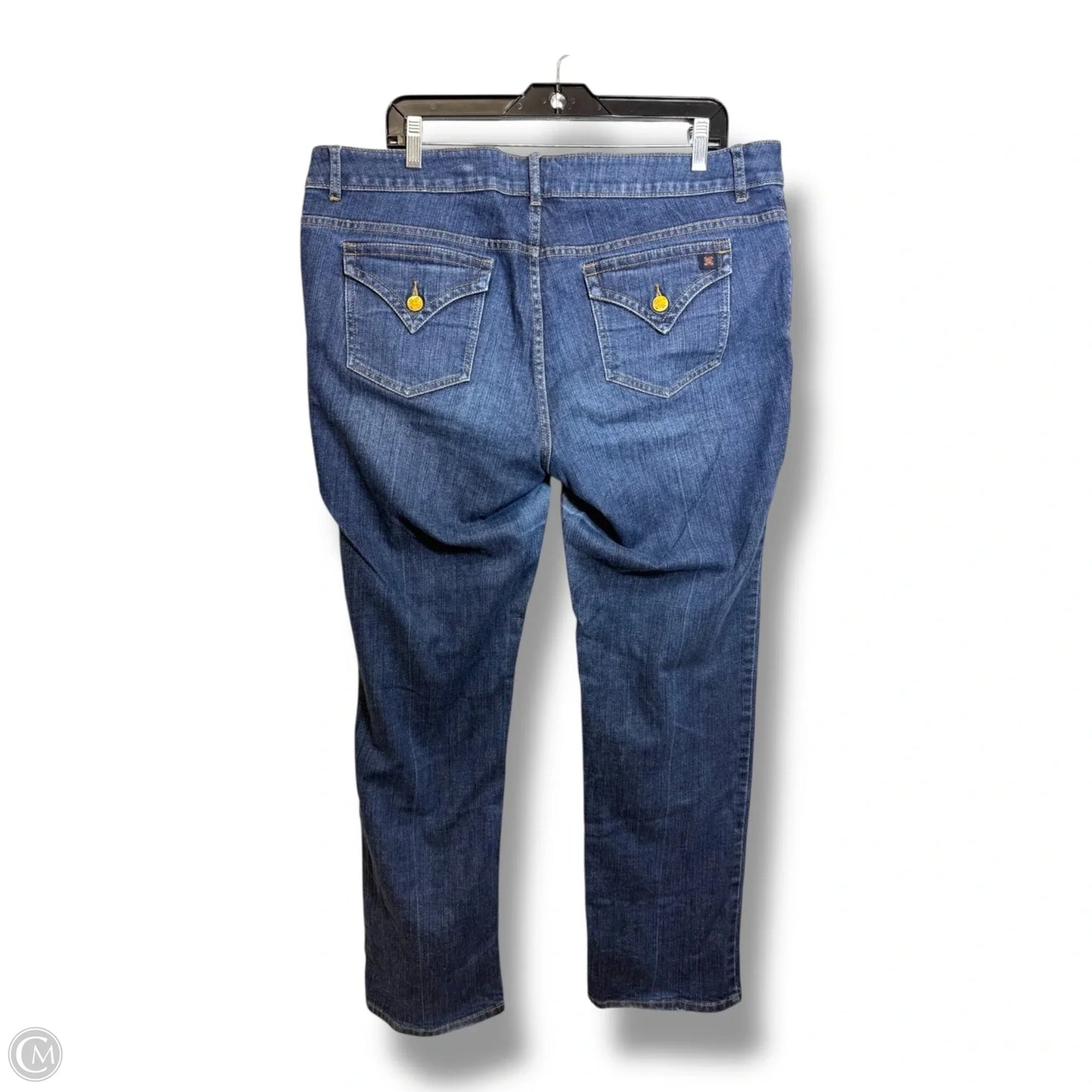 Jeans Straight By Simply Vera In Blue Denim, Size: 16