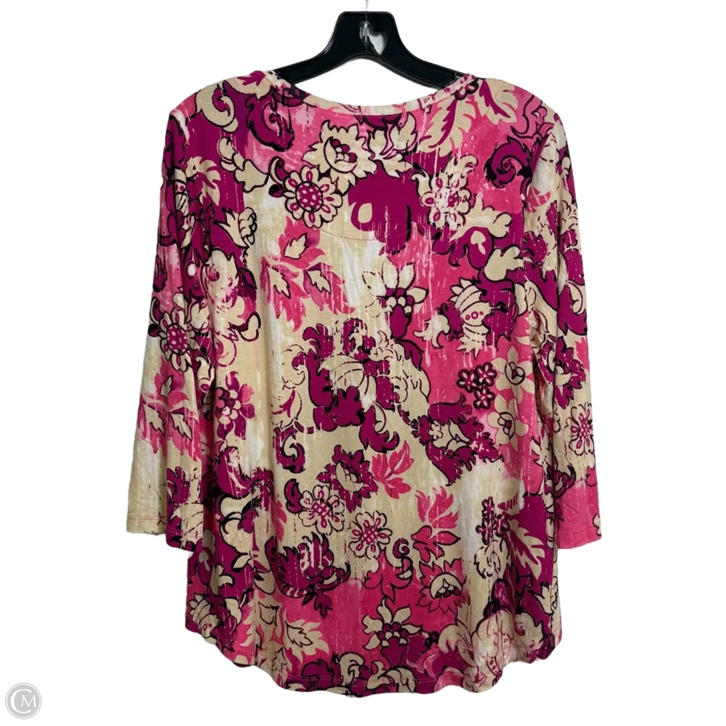 Top 3/4 Sleeve By Jm Collections In Pink, Size: Lp