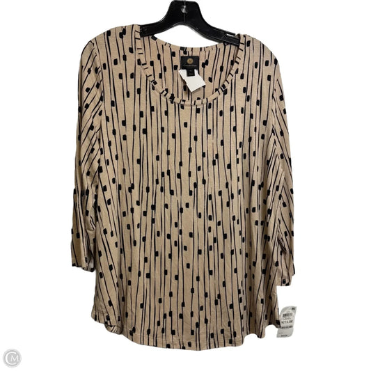 Top 3/4 Sleeve By Jm Collections In Tan, Size: Lp