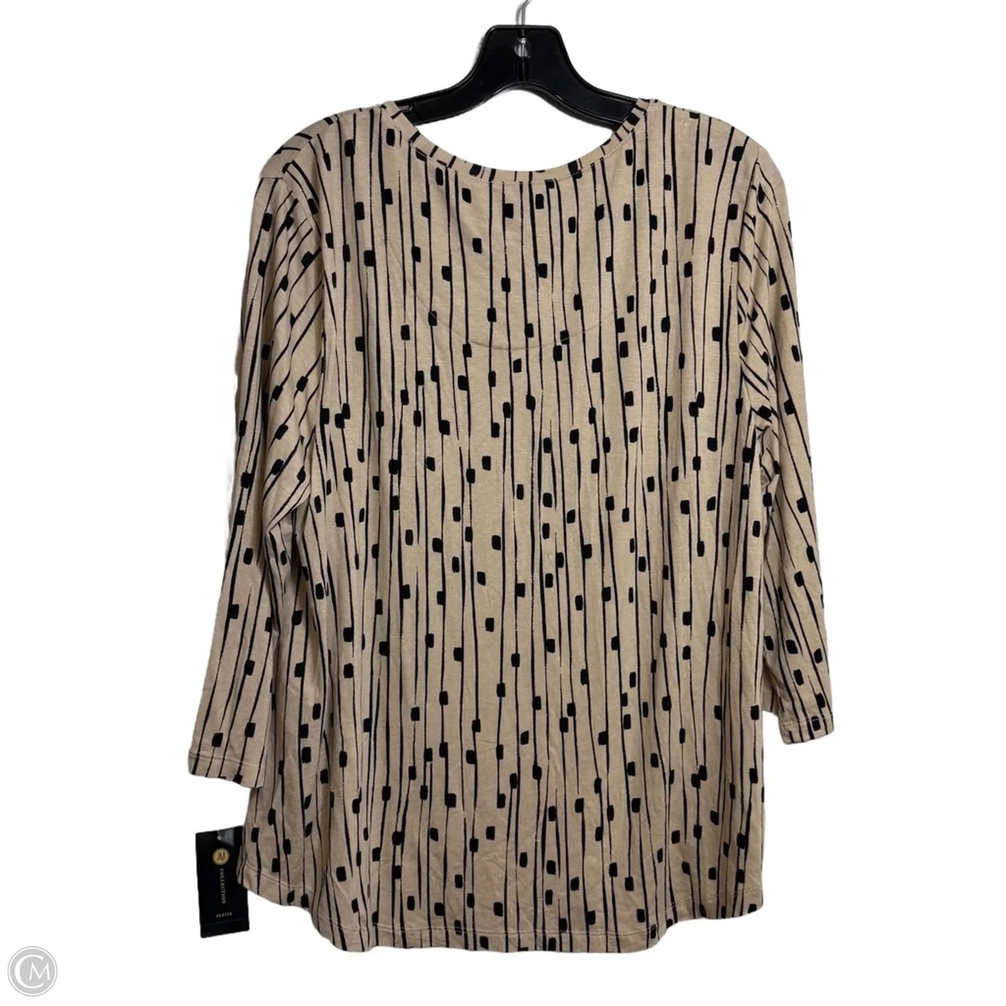 Top 3/4 Sleeve By Jm Collections In Tan, Size: Lp