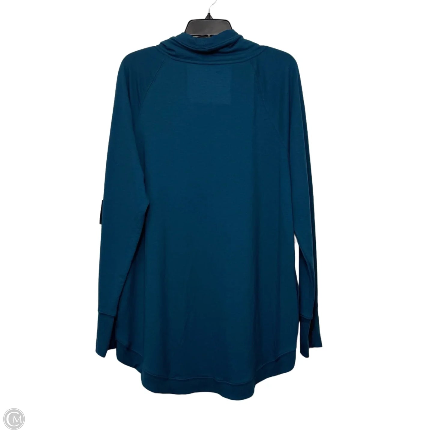 Athletic Top Long Sleeve Collar By Tek Gear In Teal, Size: Xl