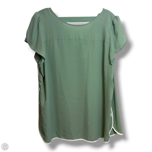Top Short Sleeve By Loft In Green, Size: L