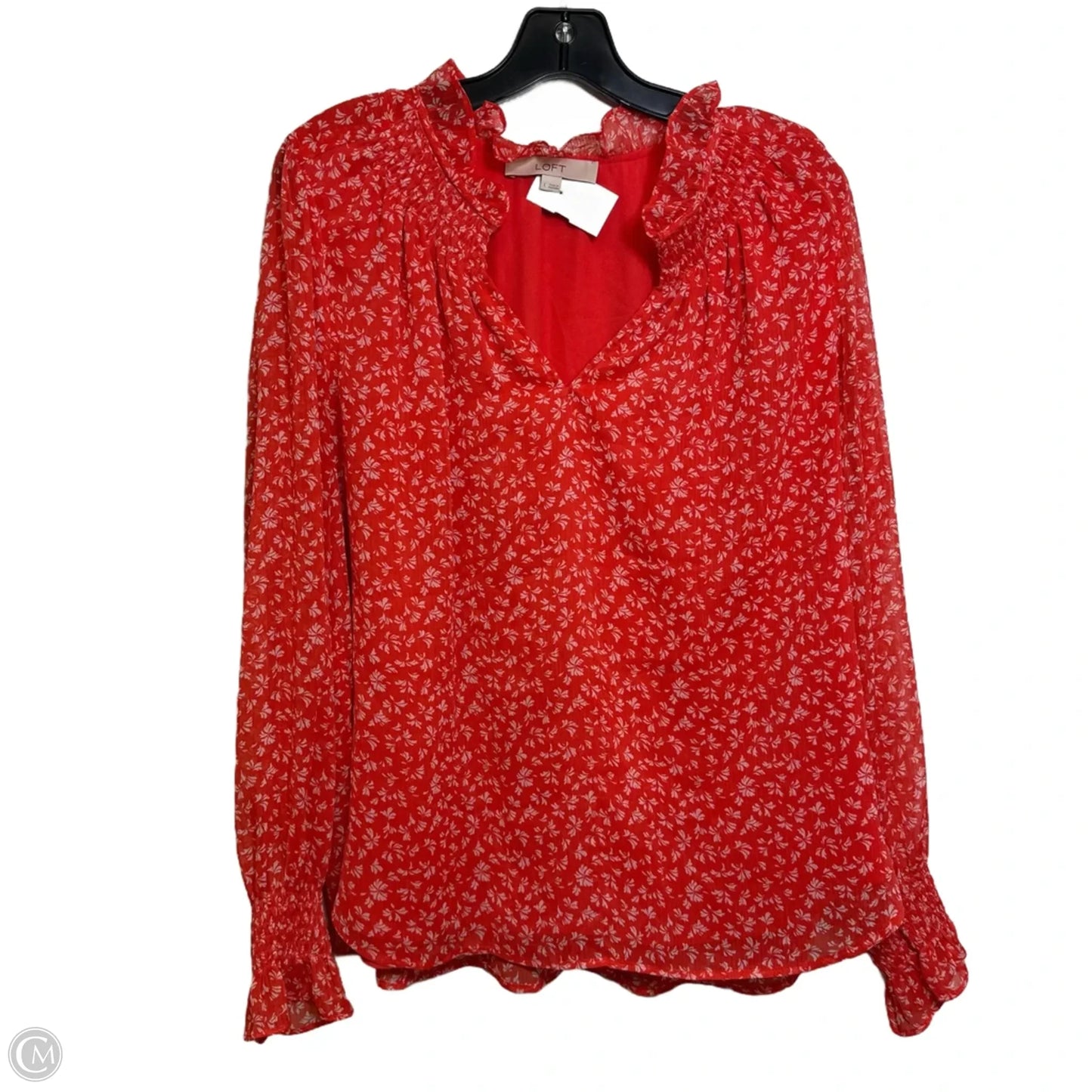 Top Long Sleeve By Loft In Orange, Size: L