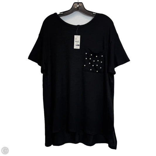 Top Short Sleeve By Lane Bryant In Black, Size: 1x