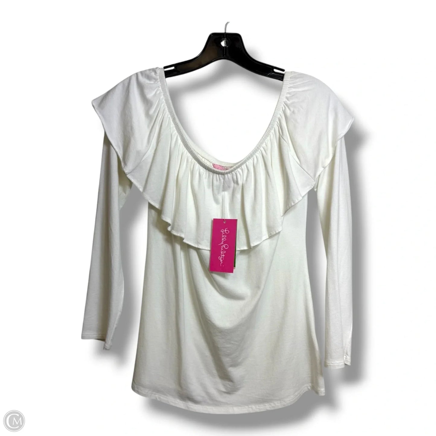 Top Long Sleeve Designer By Lilly Pulitzer In White, Size: S