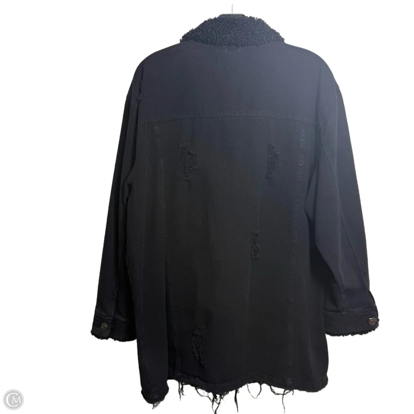 Jacket Denim By Clothes Mentor In Black Denim, Size: S