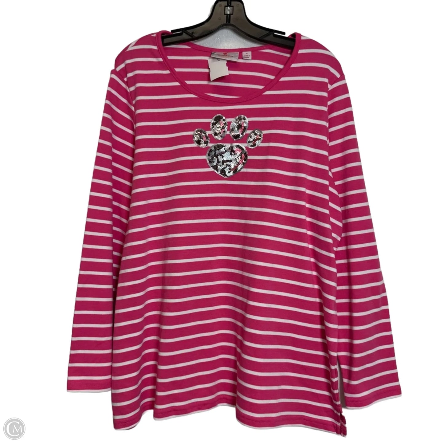 Top Long Sleeve By Quaker Factory In Striped Pattern, Size: Xl