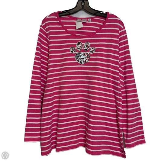 Top Long Sleeve By Quaker Factory In Striped Pattern, Size: Xl