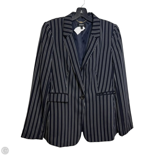 Blazer By Dkny In Striped Pattern, Size: 10
