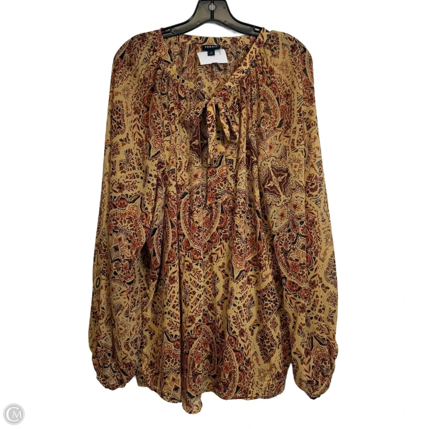 Top Long Sleeve By Torrid In Tan, Size: 3x