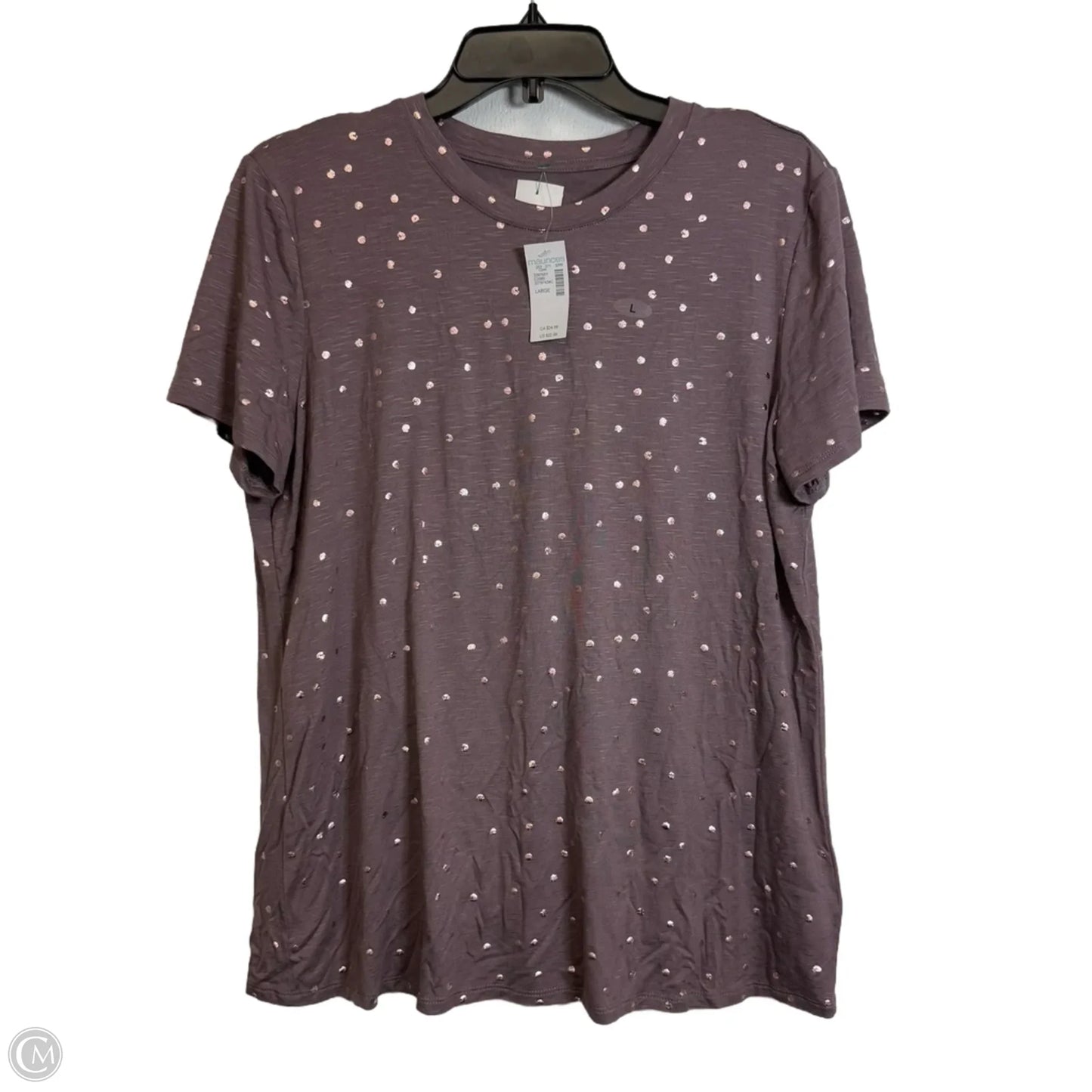Top Short Sleeve Basic By Maurices In Mauve, Size: L