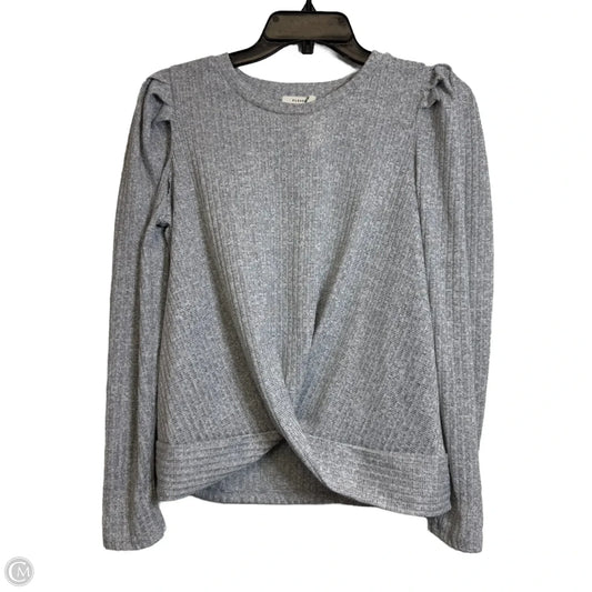 Top Long Sleeve By Pleione In Grey, Size: M