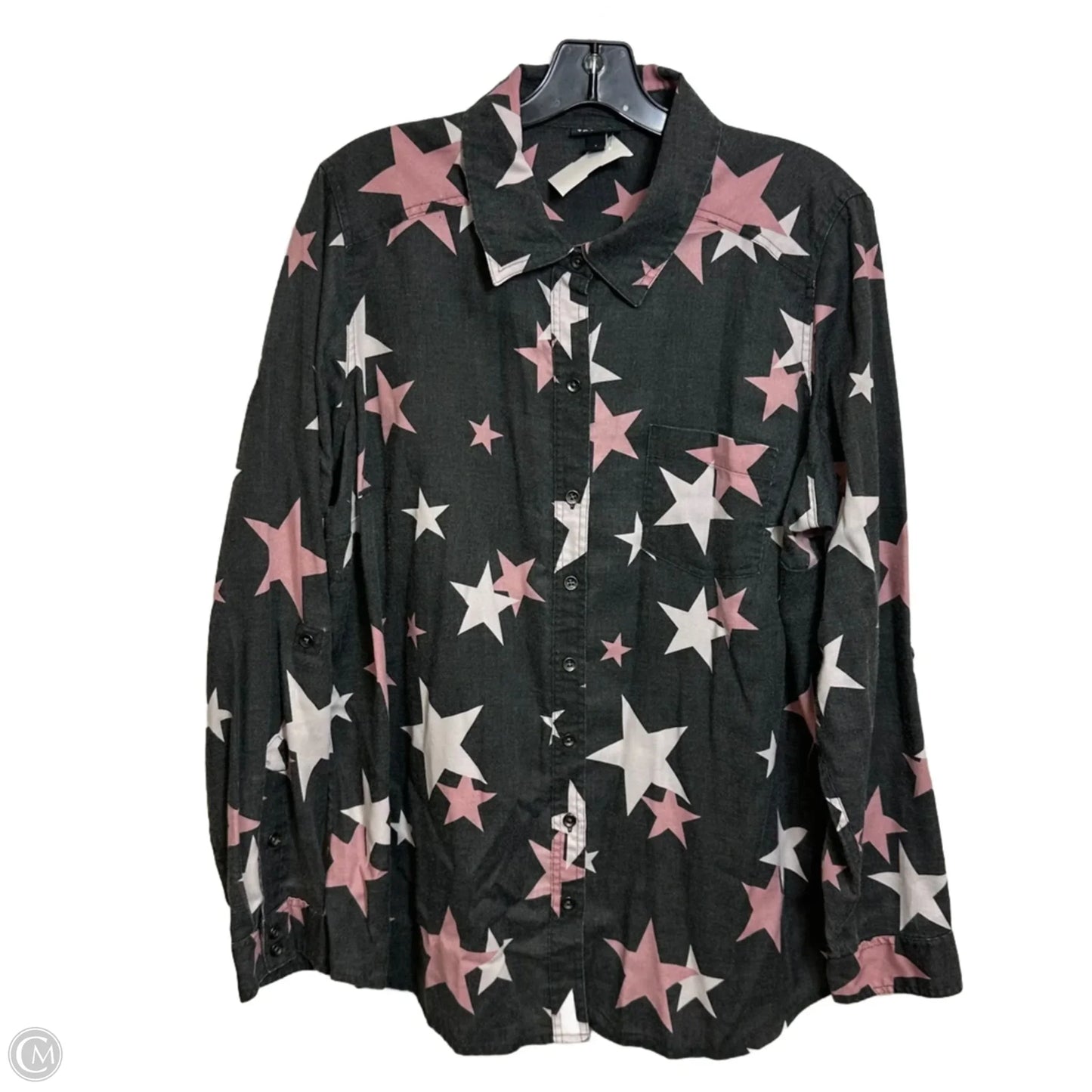 Top Long Sleeve By Torrid In Grey, Size: 1x