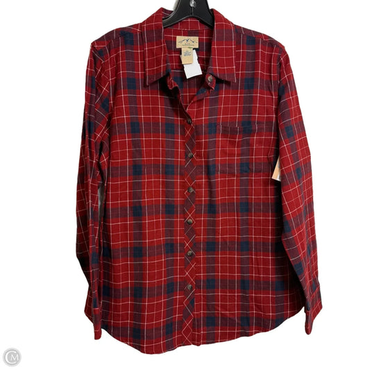 Top Long Sleeve By Cmf In Plaid Pattern, Size: L