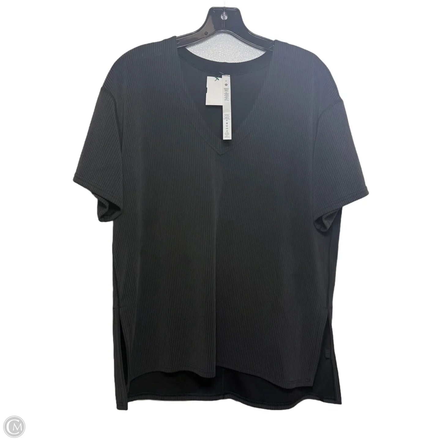 Athletic Top Short Sleeve By Lululemon In Grey, Size: 6